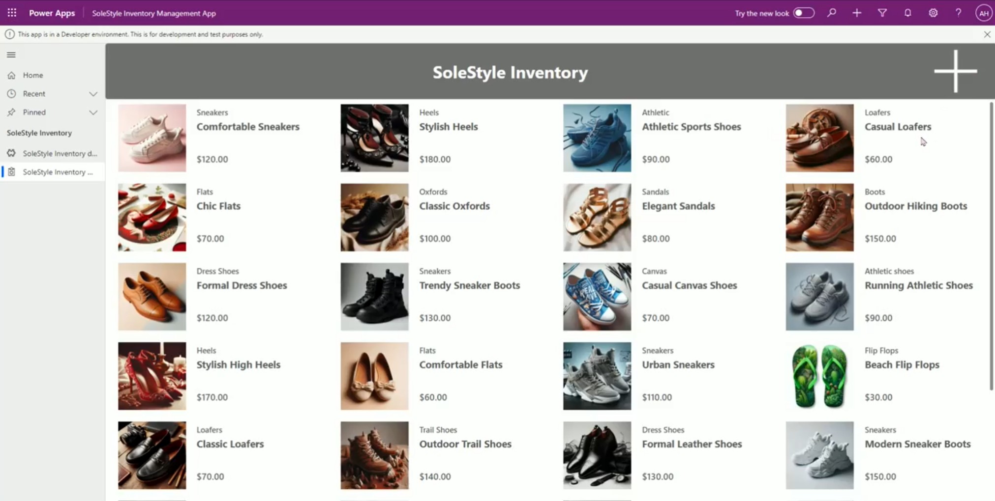 Employee inventory model-driven app screenshot